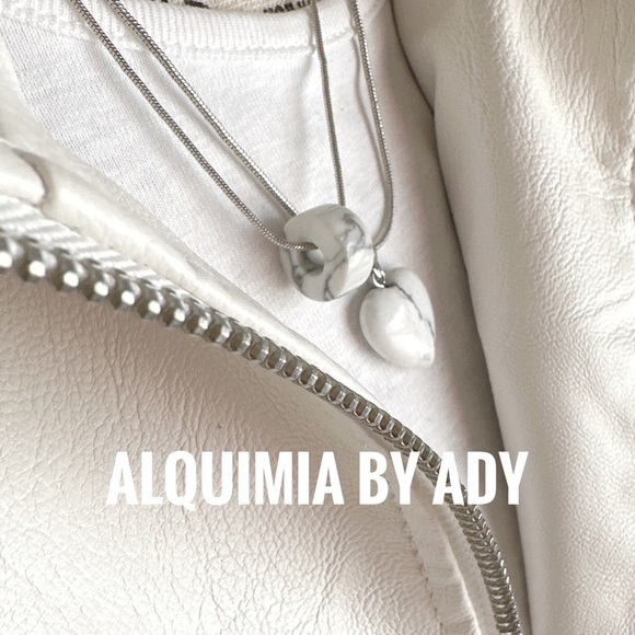 Alquimia Silver and White Necklace Elegant Jewelry - Picture 1 of 8